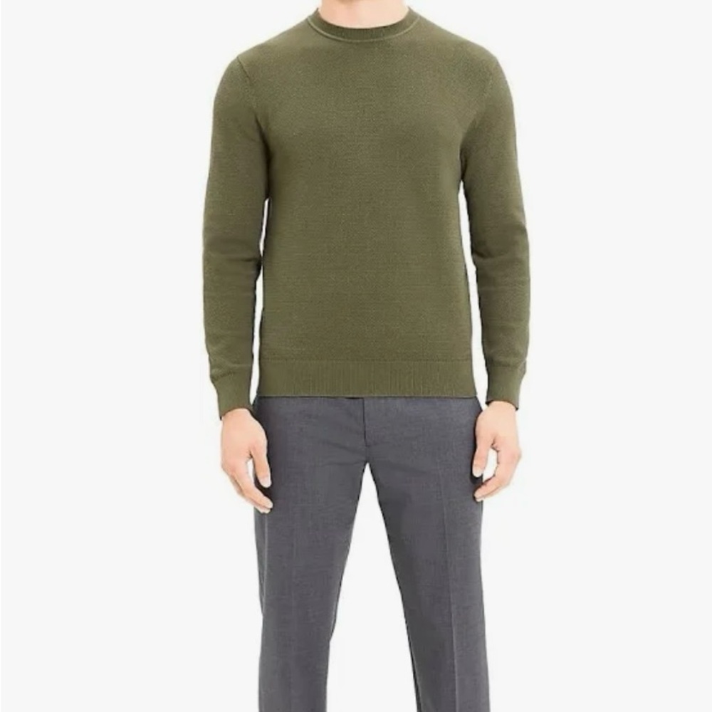 Theory Men's Datter Crew Sweater in Uniform Light Bilen - NWT